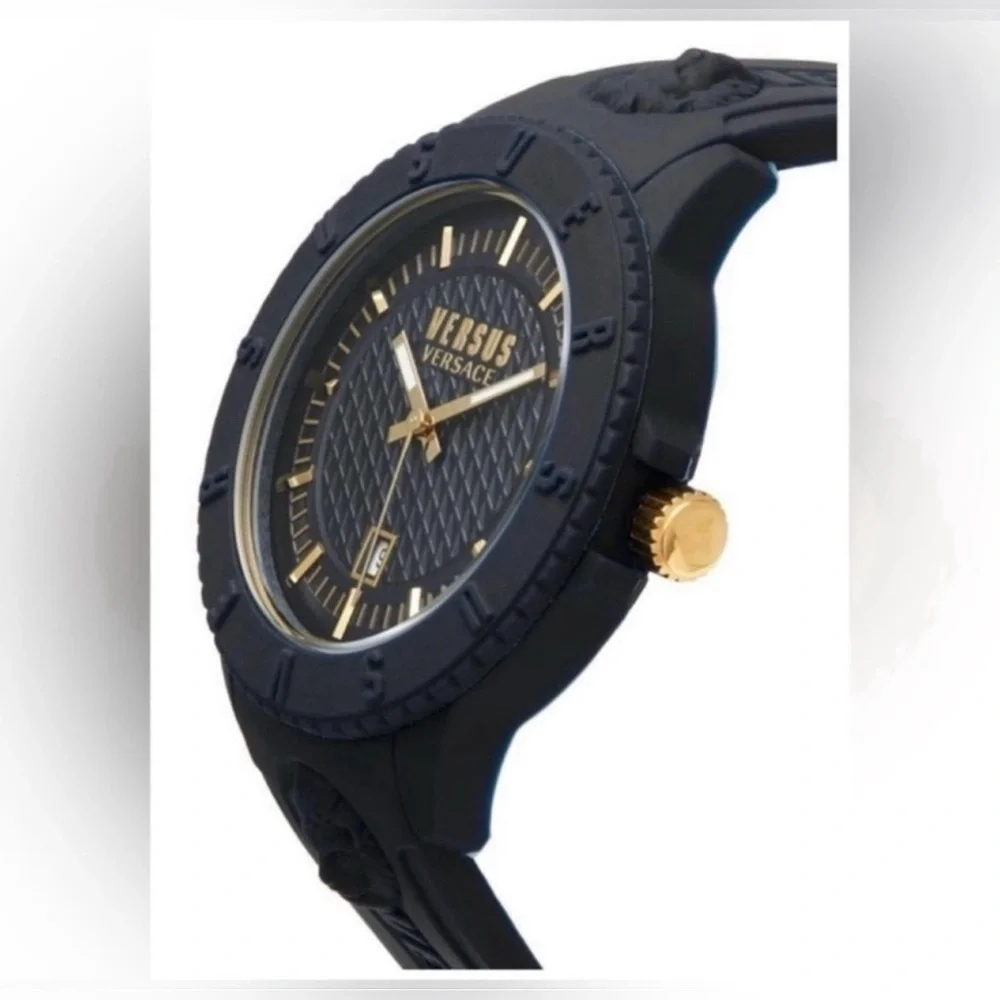VERSUS VERSACE Tokyo Silicone & Stainless Steel Watch Men.